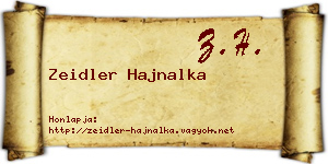 Zeidler Hajnalka névjegykártya