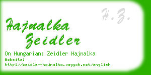 hajnalka zeidler business card